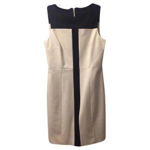 Tibi Colorblock Sheath Dress White Black Sleeveless Size 4